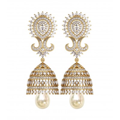 Diamond & pearl Jhumkis